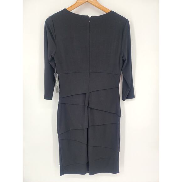 White House Black Market Black Midi Bodycon Dress Women's Size 10 - Picture 10 of 10